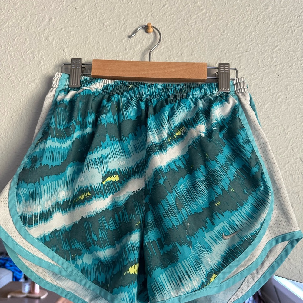 Nike Women's Blue and White Athletic Shorts